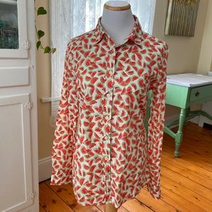 J. Crew Perfect Fit Watermelon Print Button Down S